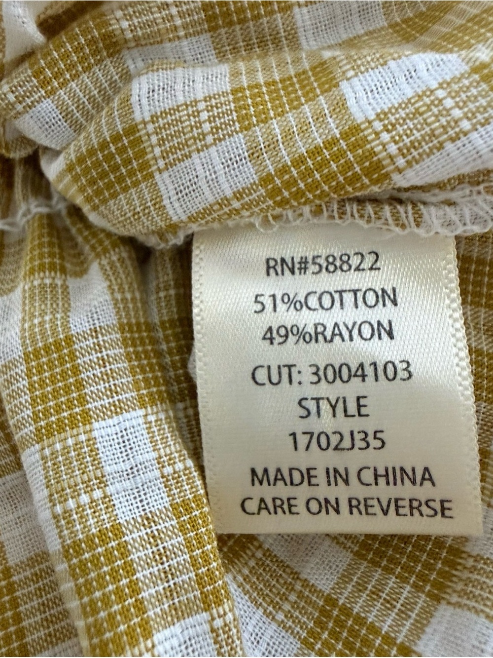 Max Studio Gingham Smocked Peplum Top Puff Sleeve Square Neck NWT  Size L - Picture 12 of 13